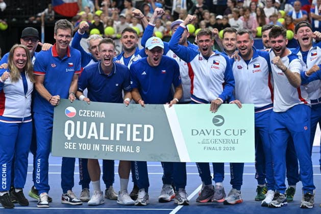 2026 Davis Cup men s team tennis World Championship, WM, Weltmeisterschaft match between the Czech Republic and the United States in Prague, Czech Republic, on September 19, 2026. Czechs defeated the USA 3-2 in the tennis Davis Cup 2nd round qualifier in Prague today and have advanced to the finals, after they lost the doubles and after Jakub Mensik and Jiri Lehecka defeated American Ben Shelton and Learner Tien in the singles. (CTKxPhoto MichaelaxRihova) CTKPhotoP2026091906266  CTKPhotoP2026091906266