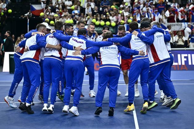 2026 Davis Cup men s team tennis World Championship, WM, Weltmeisterschaft match between the Czech Republic and the United States in Prague, Czech Republic, on September 19, 2026. Czechs defeated the USA 3-2 in the tennis Davis Cup 2nd round qualifier in Prague today and have advanced to the finals, after they lost the doubles and after Jakub Mensik and Jiri Lehecka defeated American Ben Shelton and Learner Tien in the singles. (CTKxPhoto RomanxVondrous) CTKPhotoP2026091906290  CTKPhotoP2026091906290