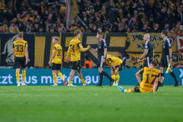 September 19, 2026, xtgx, Soccer 2. Bundesliga Dynamo Dresden vs. Hertha BSC Berlin: Dresden disappoints; looks disappointed, dejected, disappointed. DFL and DFB regulations prohibit any use of photographs as image sequences and or quasi-video. Dresden