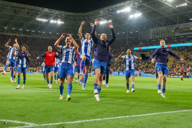 September 19, 2026, xtgx, Soccer, 2. Bundesliga, Dynamo Dresden vs. Hertha BSC Berlin, Hertha celebrating the victory, Celebrations after the final whistle. DFL and DFB regulations prohibit any use of photographs as image sequences and or quasi-video. Dresden