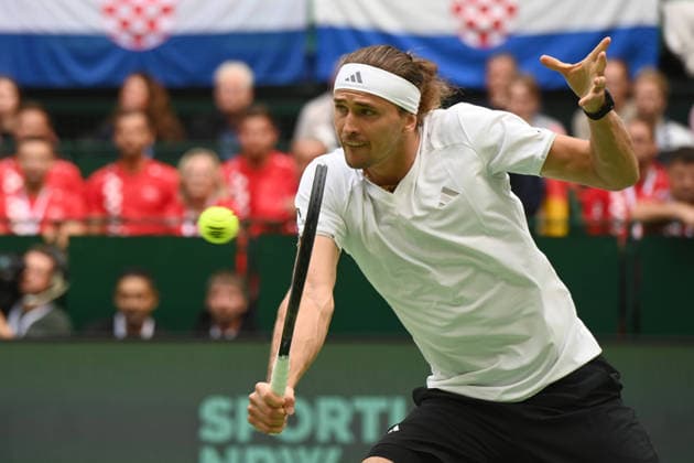 Alexander ZVEREV GER Action, Match 1 Alexander ZVEREV GER Matej DODIC CRO Germany GER Croatia CRO Tennis Davis Cup Qualifiers Round 2 on September 19, 2026, at the Heristo Arena Halle in Westphalia, Germany Â
