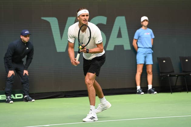Alexander ZVEREV GER Action, Match 1 Alexander ZVEREV GER Matej DODIC CRO Germany GER Croatia CRO Tennis Davis Cup Qualifiers Round 2 on September 19, 2026, at the Heristo Arena Halle Westfalen, Germany Â