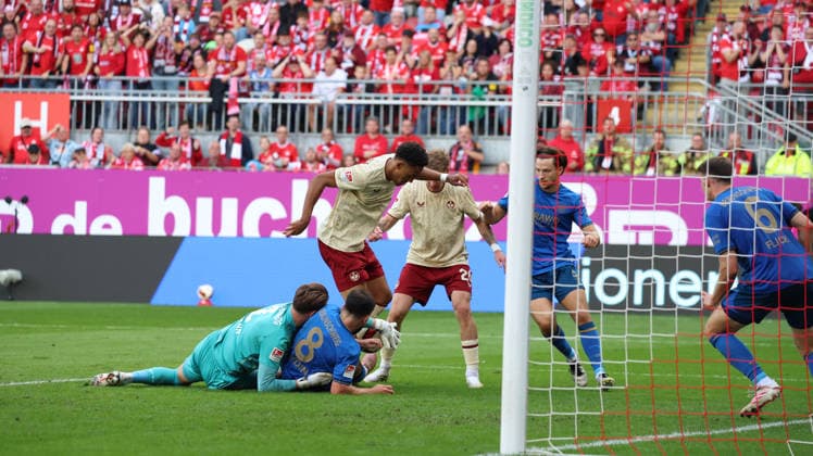 September 19, 2026, xrekx, Soccer 2. Bundesliga, 1 FC Kaiserslautern vs. Eintracht Braunschweig: Ron Thorben Hoffmann (Eintracht Braunschweig), Mehmet Aydin (Eintracht Braunschweig), Thierry Tazemeta (1 FC Kaiserslautern), Paul Joly (1 FC Kaiserslautern) – Tackle, Action, battle for the ball. DFL and DFB regulations prohibit any use of photographs as image sequences and or quasi-video. Kaiserslautern