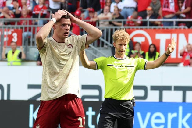 September 19, 2026, xrekx, Soccer, 2. Bundesliga, 1 FC Kaiserslautern vs. Eintracht Braunschweig, left: Erencan Yardimci, 1 FC Kaiserslautern scoring chance. DFL and DFB regulations prohibit any use of photographs as image sequences and or quasi-video. Kaiserslautern