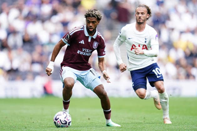Premier League: Tottenham Hotspur v Aston Villa Ibrahim Mbaye of Aston Villa with the ball during the Premier League match Tottenham Hotspur vs Aston Villa at Tottenham Hotspur Stadium, London, United Kingdom on 19 September 2026 (Photo by Harvey Murphy News Images) Copyright: xHarveyxMurphy NewsxImagesx
