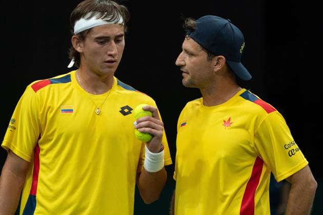 2026-09-19 - Davis Cup 2026 DEN BOSCH, NETHERLANDS - SEPTEMBER 19: Miguel Tobon, Nicolas Barrientos during the Davis Cup 2026 match between Netherlands and Columbia at the Maaspoort on September 19, 2026 in Den Bosch, Netherlands Den Bosch Maaspoort Netherlands Content not available for redistribution in The Netherlands directly or indirectly through any third parties. Copyright: xMarleenxFouchierx