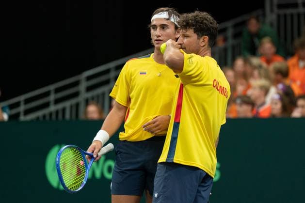 2026-09-19 - Davis Cup 2026 DEN BOSCH, NETHERLANDS - SEPTEMBER 19: Miguel Tobon, Nicolas Barrientos during the Davis Cup 2026 match between Netherlands and Columbia at the Maaspoort on September 19, 2026 in Den Bosch, Netherlands Den Bosch Maaspoort Netherlands Content not available for redistribution in The Netherlands directly or indirectly through any third parties. Copyright: xMarleenxFouchierx