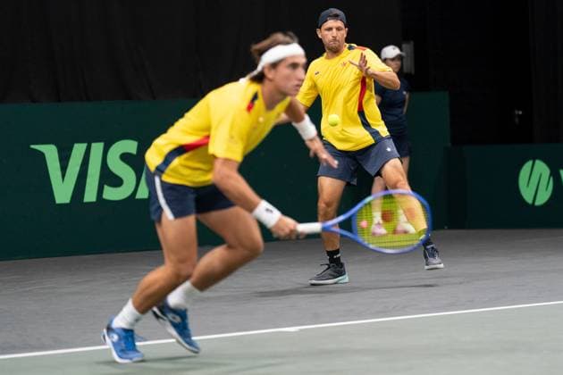 2026-09-19 - Davis Cup 2026 DEN BOSCH, NETHERLANDS - SEPTEMBER 19: Miguel Tobon, Nicolas Barrientos during the Davis Cup 2026 match between Netherlands and Columbia at the Maaspoort on September 19, 2026 in Den Bosch, Netherlands Den Bosch Maaspoort Netherlands Content not available for redistribution in The Netherlands directly or indirectly through any third parties. Copyright: xMarleenxFouchierx