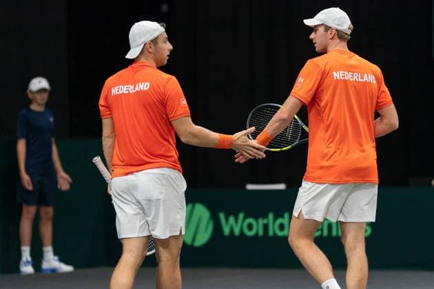 2026-09-19 - Davis Cup 2026 DEN BOSCH, NETHERLANDS - SEPTEMBER 19: Tallon Griekspoor, Botic van de Zandschulp during the Davis Cup 2026 match between Netherlands and Columbia at the Maaspoort on September 19, 2026 in Den Bosch, Netherlands Den Bosch Maaspoort Netherlands Content not available for redistribution in The Netherlands directly or indirectly through any third parties. Copyright: xMarleenxFouchierx