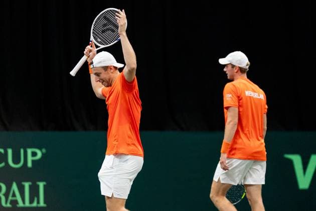 2026-09-19 - Davis Cup 2026 DEN BOSCH, NETHERLANDS - SEPTEMBER 19: Tallon Griekspoor, Botic van de Zandschulp during the Davis Cup 2026 match between Netherlands and Columbia at the Maaspoort on September 19, 2026 in Den Bosch, Netherlands Den Bosch Maaspoort Netherlands Content not available for redistribution in The Netherlands directly or indirectly through any third parties. Copyright: xMarleenxFouchierx