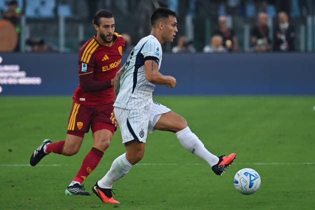Soccer, Serie A match , Roma v Inter Mario Hermoso of Roma,Lautaro Martinez of Inter during the Serie A match between Roma v Inter at Olympic stadium. Rome (Italy), September 19h, 2026 Imago-Images Emmefoto Copyright: xImago-Images Emmefotox
