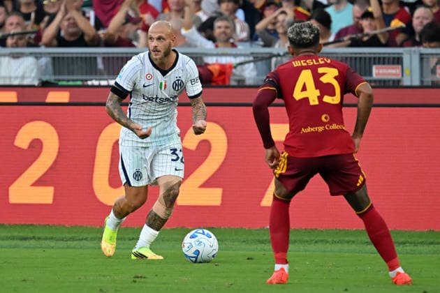 Soccer, Serie A match , Roma v Inter Federico Dimarco of Inter during the Serie A match between Roma v Inter at Olympic stadium. Rome (Italy), September 19h, 2026 Imago-Images Emmefoto Copyright: xImago-Images Emmefotox