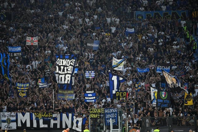 Soccer, Serie A match , Roma v Inter Inter fans during the Serie A match between Roma v Inter at Olympic stadium. Rome (Italy), September 19h, 2026 Imago-Images Emmefoto Copyright: xImago-Images Emmefotox
