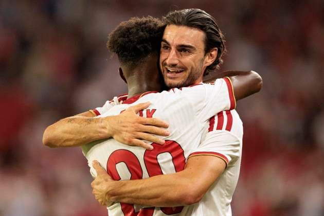 September 19, 2026, Seville, Spain: Felix Correia and Juan Iglesias (Sevilla FC) seen in action celebrating after goal during LaLiga EA SPORTS 2026 2027 game between teams of Sevilla FC and FC Barcelona, Barca Seville Spain - ZUMAs197 20260919_aaa_s197_290 Copyright: xMaciejxRogowskix