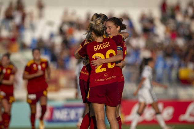 IPA88735296 - Roma s celebration after the first goal during the final—Juventus FC vs. AS Roma, Serie A Women s Cup in Viareggio (LU), Italy, September 19, 2026  Copyright: xJacopoxCane IPAxSportx xx IPA88735296