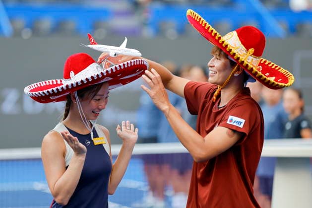 Guadalajara Open tennis tournament Momoko Kobori (L) of Japan and Peangtarn Plipuech (R) of Thailand react upon finishing in second place in the doubles final of the Guadalajara Open tennis tournament in Guadalajara, Mexico, 19 September 2026. Guadalajara Mexico  Copyright: xFranciscoxGuascox