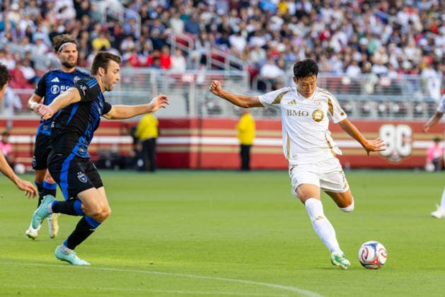 SANTA CLARA, CA - SEPTEMBER 19: Son Heung-Min 7 of the Los Angeles Football Club scores a goal in the first half of an MLS, Fussball Herren, USA match against the San Jose Earthquakes on September 19, 2026 at Levi s Stadium in Santa Clara, CA. (Photo by Matthew Huang Icon Sportswire) SOCCER: SEP 19 MLS San Jose Earthquakes vs Los Angeles Football Club EDITORIAL USE ONLY Icon260919004