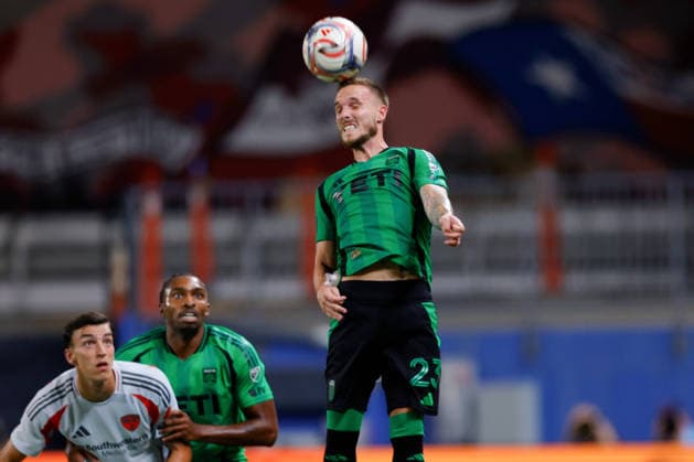 September 19, 2026, Frisco, Texas, United States: Austin FC defender ZAN KOLMANIC (23) heads the ball during the second half in a soccer game, Saturday, Sept. 19, 2026, in Frisco, Texas. Frisco United States - ZUMAa325 20260919_zsa_a325_015 Copyright: xDavidxBalleringxIix