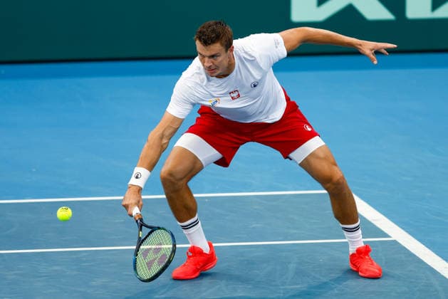 TENNIS DAVIS CUP AUSTRALIA POLAND, Karol Drzewiecki of Poland in action during a Doubles match against Max Purcell and Rinky Hijikata of Australia during the Davis Cup match between Australia and Poland at Pat Rafter Arena in Brisbane, Sunday, September 20, 2026. ( NO ARCHIVING, EDITORIAL USE ONLY  Copyright: xRUSSELLxFREEMANx 20260920164993950140