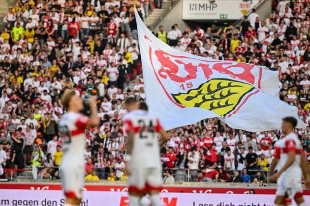 VfB logo on a flag during the Bundesliga 1 match between VfB Stuttgart and Borussia Dortmund, at the MHPArena on September 19, 2026, in Stuttgart, Germany. Photo by Harry Langer DeFodi Images. VfB logo on a flag during the Bundesliga match between VfB Stuttgart and Borussia Dortmund at the MHPArena on September 19, 2026, in Stuttgart, Germany. Photo by Harry Langer, DeFodi Images. DFB and DFL regulations prohibit any use of photographs as image sequences and or quasi-video. Photo by Harry Langer, DeFodi Images. DFB and DFL regulations prohibit any use of photographs as imageSEQUENCES AND OR QUASI-VIDEO