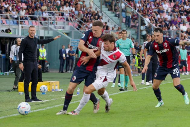 Bologna FC v Torino FC - Serie A 2026 27 Lewis Ferguson of Bologna FC battles for the ball with Nathan Patterson of Torino FC during the Bologna BFC vs Torino FC match in the 5th round of Serie A Enilive 2026-27 at the Renato Dall Ara stadium in Bologna, Italy, on September 19, 2026. Bologna Italy  Copyright: xDavidexCasentinix originalFilename:casentini-bolognab260919_npD6n.jpg