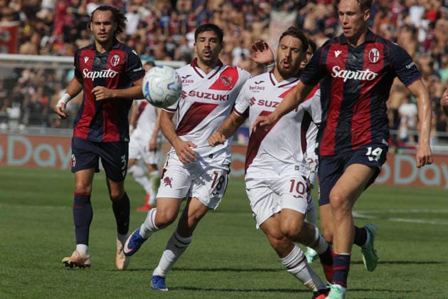 Bologna FC v Torino FC - Serie A 2026 27 Torbjorn Lysaker Heggem of Bologna FC competes for the ball with Nikola Vlasic of Torino FC during the Bologna BFC vs Torino FC match in the 5th round of the Serie A Enilive 2026-27 season at Renato Dall Ara stadium in Bologna, Italy, on September 19, 2026. Bologna Italy  Copyright: xDavidexCasentinix originalFilename:casentini-bolognab260919_npnPa.jpg