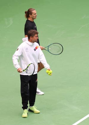 Alexander Zverev (GER), Michael Kohlmann, Davis Cup Captain, Davis Cup: Germany vs. Croatia, Heristo Arena, Halle, Westphalia, Germany; Tennis Davis Cup 2026, Heristo Arena, Halle, North Rhine-Westphalia, Germany, September 20, 2026 Copyright: xJuergenxHasenkopfx