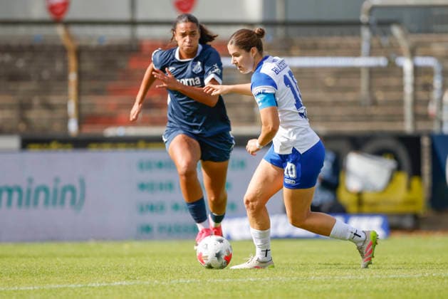September 20, 2026, Hänsch Arena, Meppen, GER, Women’s Soccer, 2. Bundesliga SV Meppen vs. SC Sand, Anouk Blaschka SV Meppen 10 DFL regulations prohibit any use of photographs as image sequences and or quasi-video Meppen Lower Saxony Hänsch Arena