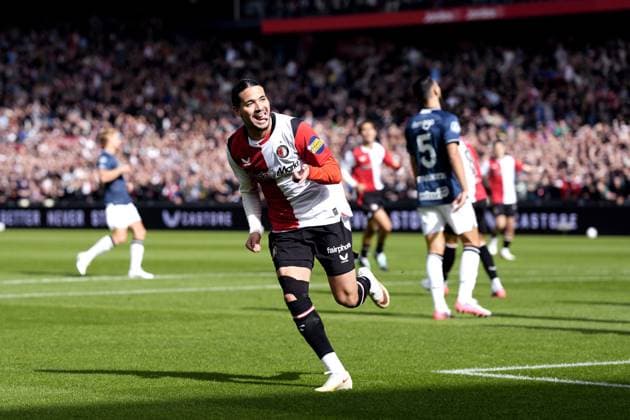 ROTTERDAM - Anis Hadj Moussa of Feyenoord celebrates the 1-0 during the Dutch Eredivisie match between Feyenoord and FC Utrecht at Feyenoord stadium De Kuip on September 20, 2026 in Rotterdam, the Netherlands. TOBIAS KLEUVER ANP Eredivisie 2026 27 xVIxANPxSportx xxANPxIVx 569380889 originalFilename: 569380889.jpg