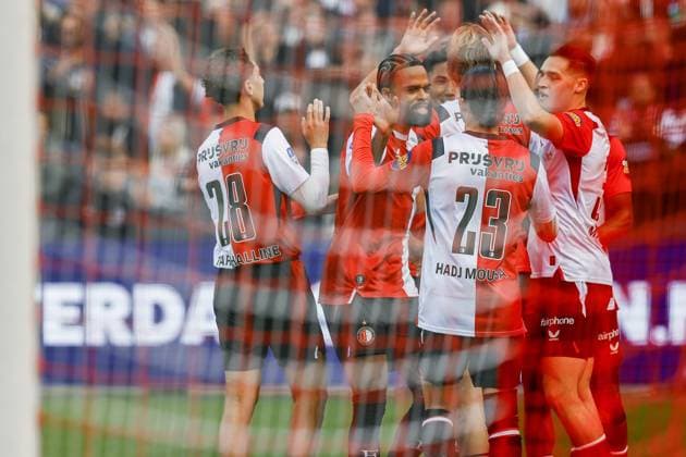 ROTTERDAM , 20-09-2026 , De Kuip , season 2026 2027 , Dutch , eredivisie , match between Feyenoord and FC Utrecht , picture shows, Feyenoord player Nacho Ferri scores the 2-0 and celebrates Feyenoord - Utrecht  x207311295x Copyright: