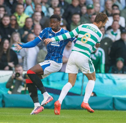 20.09.2026 Celtic v Rangers: Emmanuel Fernandez of Rangers with Benjamin Nygren of Celtic  Copyright: xWilliexVassx NINTCHDBPICT001109852025