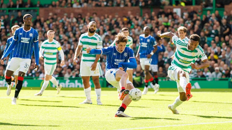20.09.2026 Celtic v Rangers: Ryan Naderi of Rangers scores  Copyright: xWilliexVassx NINTCHDBPICT001109854870