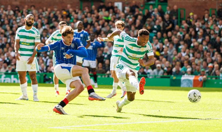 20.09.2026 Celtic v Rangers: Ryan Naderi of Rangers scores  Copyright: xWilliexVassx NINTCHDBPICT001109855408