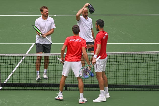 Kevin Krawietz GER Tim Pütz Puetz GER Nikola Mektic CRO Mate Pavic CRO September 20, 2026 ¢ Tennis ¢ Davis Cup Qualifiers, 2nd Round ¢ Germany vs. Croatia, Heristo Arena, Halle Westfalen, North Rhine-Westphalia, Germany Copyright: xpepphotox xHorstxMauelshagenx pep00321, pep_20260920_hm