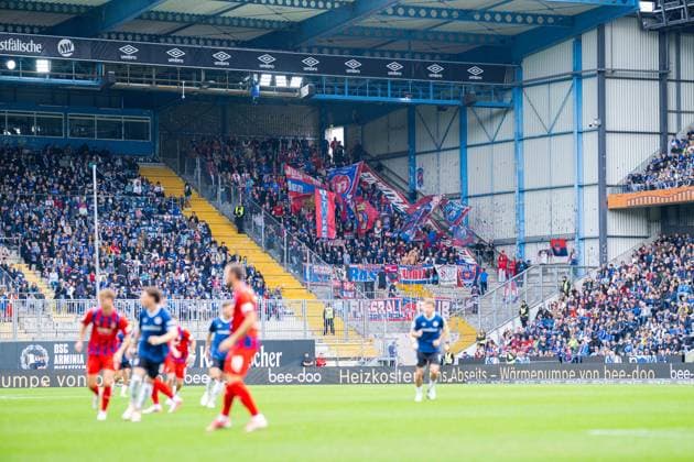 September 20, 2026 Soccer, 2026–2027, 2. Bundesliga, Matchday 6, DSC Arminia Bielefeld vs. FC Heidenheim Heidenheim Fans DFL regulations prohibit any use of photographs as image sequences and or quasi-video