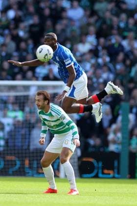 Olwethu Makhanya of Rangers and Benjamin Nygren of Celtic during the William Hill Scottish Premiership match at Parkhead, Glasgow. Celtic v Rangers - William Hill Scottish Premiership - Parkhead, Glasgow, Lanarkshire, Scotland, UK - 20 Sep 2026Glasgow Parkhead Lanarkshire United Kingdom  Copyright: xO Rourke RangersxFC Shutterstockx 17159973av