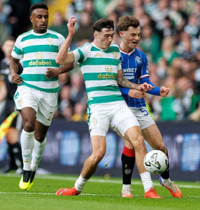 20.09.2026 Celtic v Rangers: Colby Donovan of Celtic with Findlay Curtis of Rangers  Copyright: xWilliexVassx NINTCHDBPICT001109868978