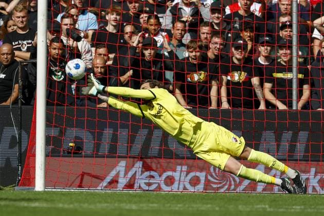 FEYENOORD, 20-09-2026 , Stadium Feijenoord De Kuip , season 2026 2027 , Dutch Eredivisie football , match between Feyenoord and FC Utrecht , picture shows FC Utrecht player goalkeeper Vasilis Barkas Feyenoord - Utrecht  x207316835x Copyright: