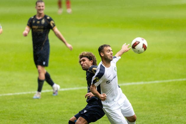 Jena, 200926, Regional Soccer League, FC Carl Zeiss vs. Lok Leipzig; photo by Kevin Lankford: Jena vs. Farid Abderrahmane, Leipzig