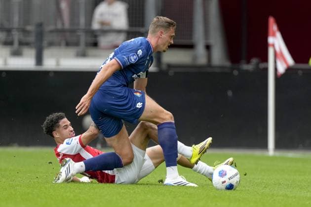 ALKMAAR , 20-09-2026 , AFAS Stadion , season 2026 2027 , Dutch Eredivisie football , match between AZ and Telstar , Picture shows AZ player Elijah Dijkstra AZ - Telstar  x207318168x Copyright: