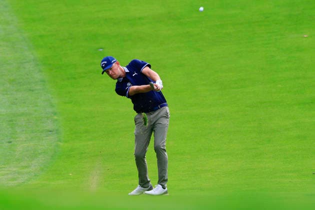 RECORD DATE NOT STATED 20th September 2026; Wentworth Golf Club, Virginia Water, Surrey, England; DP World Tour Golf, BMW PGA, Golf Herren Championship, Final Day; Jeff Winther for his third shot on the first hole ChrisxRoll