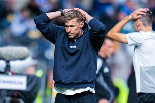September 20, 2026 Soccer, 2026–2027, 2. Bundesliga, Matchday 6, DSC Arminia Bielefeld 1 FC Heidenheim Oliver Kirch, Bielefeld Coach. DFL regulations prohibit any use of photographs as image sequences and or quasi-video.