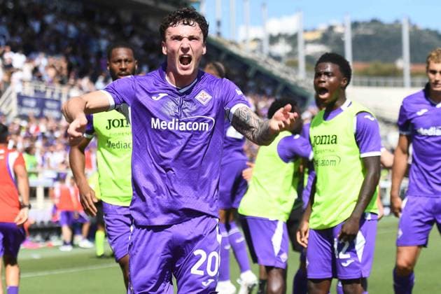 Foto IPP Giacomo Morini Firenze 20 09 2026 Campionato di calcio di serie A 2026 2027 Acf Fiorentina vs Ssc Napoli. nella foto: Alex JimEnez esulta dopo aver segnato il gol dell 1 a 1 per la Fiorentina italy ITALY  Copyright: xR4924_italyphotopressx