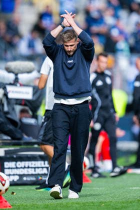 September 20, 2026 Soccer, 2026–2027, 2. Bundesliga, Matchday 6, DSC Arminia Bielefeld 1 FC Heidenheim Oliver Kirch, Bielefeld Coach DFL regulations prohibit any use of photographs as image sequences and or quasi-video