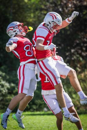 AMERICAN FOOTBALL - U19 European Championship, EM, Europameisterschaft VIENNA,AUSTRIA,20.SEP.26 - AMERICAN FOOTBALL - IFAF Men s U19 European Championships, Austria vs Czech Republic. Image shows the rejoicing of AUT.  GEPAxpictures xDavidxBitzan