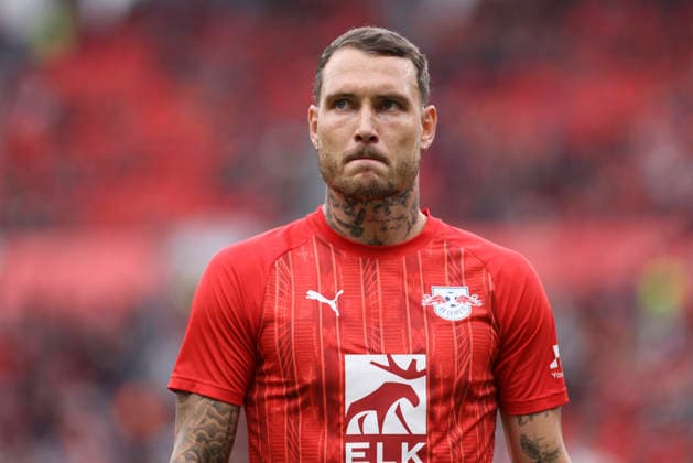 David Raum of RB Leipzig looks on during the Bundesliga match between Bayer 04 Leverkusen and RB Leipzig, BayArena on September 20, 2026, in Leverkusen, Germany. Photo by Oliver Kaelke, DeFodi Images. David Raum of RB Leipzig looks on during the Bundesliga match between Bayer 04 Leverkusen and RB Leipzig at BayArena on September 20, 2026 in Leverkusen, Germany. Photo by Oliver Kaelke, DeFodi Images. DFB and DFL regulations prohibit any use of photographs as image sequences and or quasi-video. Photo by Oliver Kaelke, DeFodi Images.