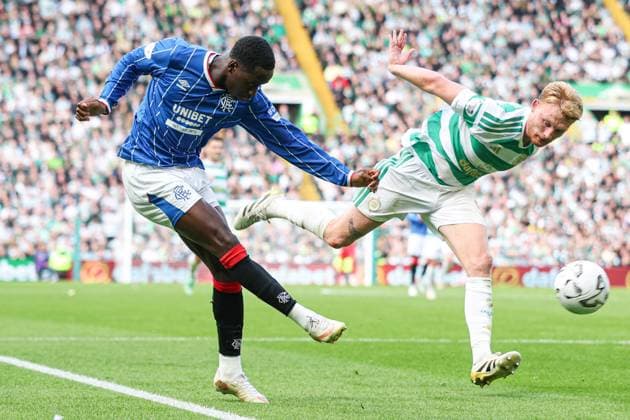 Celtic v Rangers William Hill Premiership Liam Scales of Celtic and Djeidi Gassama of Rangers during the William Hill Premiership match at Celtic Park, Glasgow 20 09 2026 UK Newspapers OUT Copyright: xJamiexJohnstonx FIL-23976-0091
