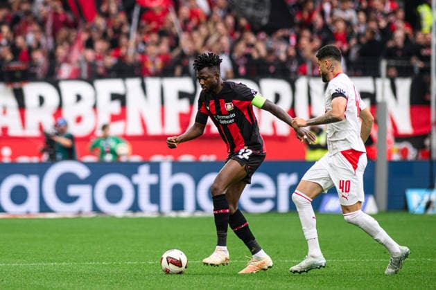 LEVERKUSEN, GERMANY - 20 SEPTEMBER, 2026: Edmond Tapsoba, Romulo - The Bundesliga match Bayer 04 Leverkusen vs. RB Leipzig at BayArena.  Copyright: xVitaliixKliuievx