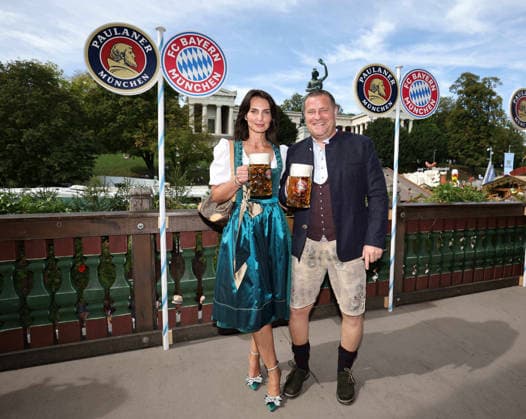 Max EBERL and his wife Natascha, FC Bayern Munich soccer players, on their traditional Oktoberfest visit to the Käfer Schänke on September 20, 2026, in Munich, Germany Â