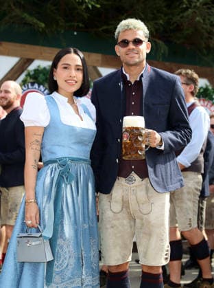 LUIS DIAZ M with Geraldine Ponce, FC Bayern Munich soccer, traditional Oktoberfest visit to the Kaefer Schaenke on September 20, 2026, in Munich, Germany Â